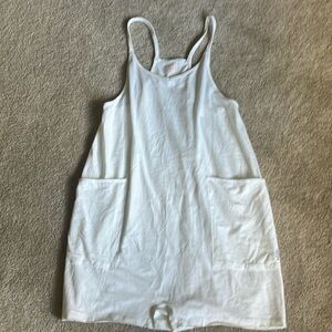 NEW Free People Movement Hot Shot Romper Onesie white Shorts Limelight Size M